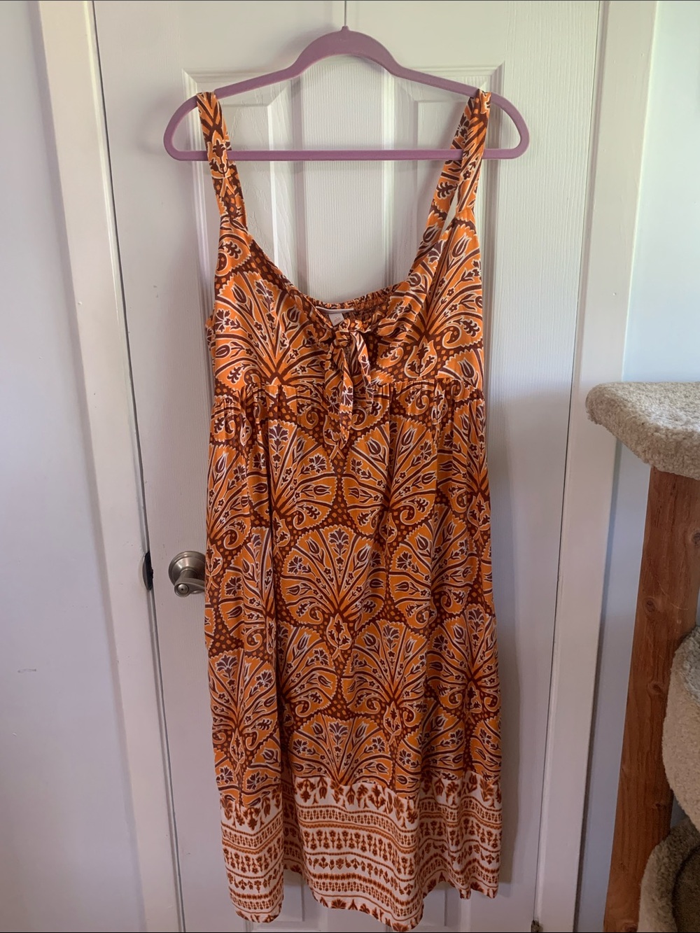Knox Rose Orange Paisley Midi Dress